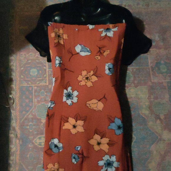 MINKPINK floral button up dress Swiss dot panels - Picture 6 of 8